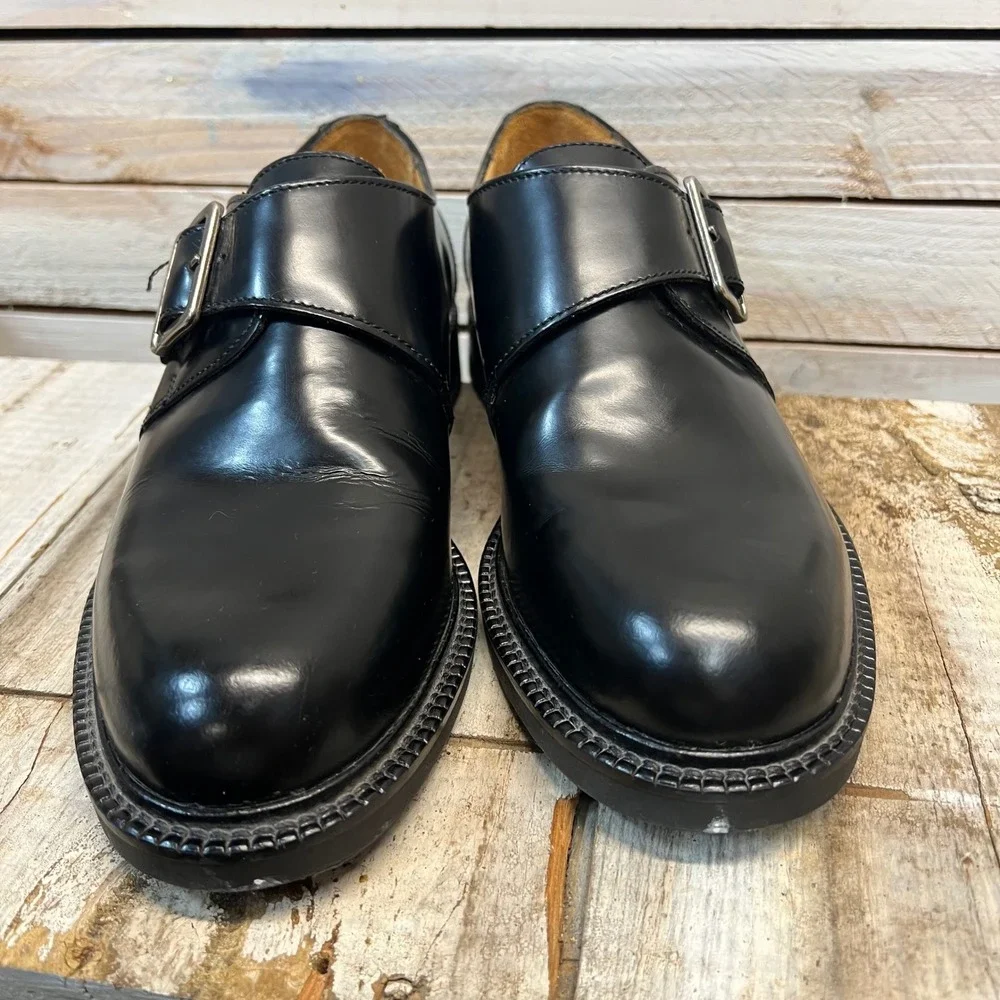 Vintage‎ Kenneth Cole Black Leather Single Monk Strap Dress Shoes M 8.5 W 10